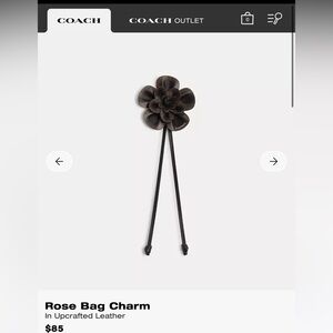Coach Black Rose Bag Charm